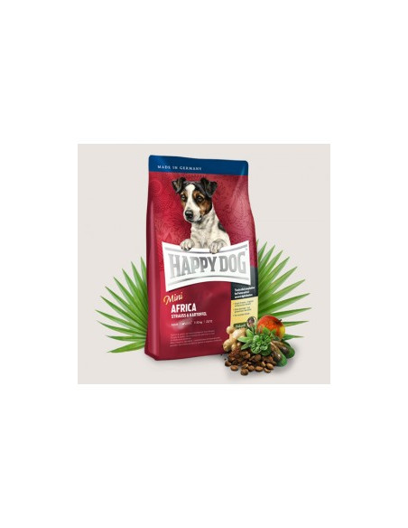 Суха храна за чувствителни кучета Happy Dog Supreme Sensible Nutrition Mini Africa