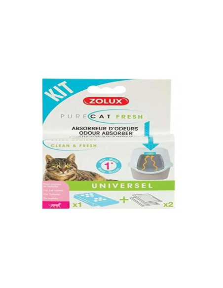Комплект за котешка тоалетна Zolux PURECAT Fresh anti odor kit за неутрализиране на миризми