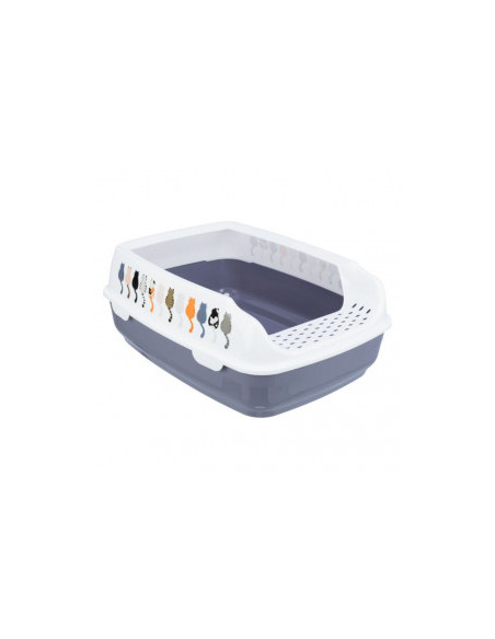 Открита котешка тоалетна Trixie Delio cat litter tray с висок борд и цветен принт