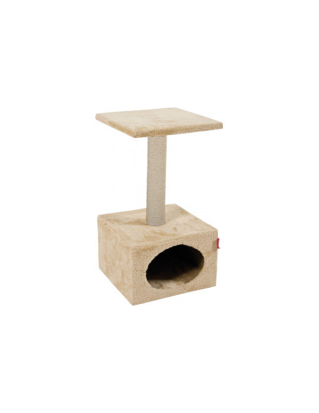 Драскалка Zolux SOLO CAT TREE - с къщичка и една площадка, 31см х 31см х 56см