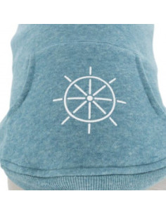 Мек, памучен кучешки суитшърт Trixie BE NORDIC Flensburg hoodie в светло син цвят