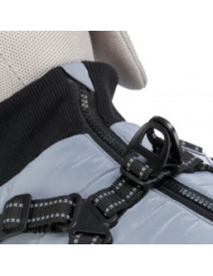 Водоустойчиво кучешко яке с вграден нагръдник Trixie Pontis harness coat с цип и светлоотразителни елементи в сив цвят