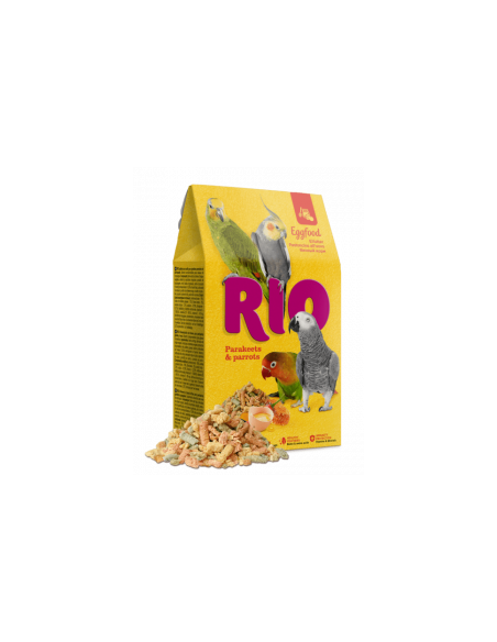 Яйчна храна за средни и големи папагали RIO Eggfood for parakeets and parrots 250гр, с добавени спирулина и куркума