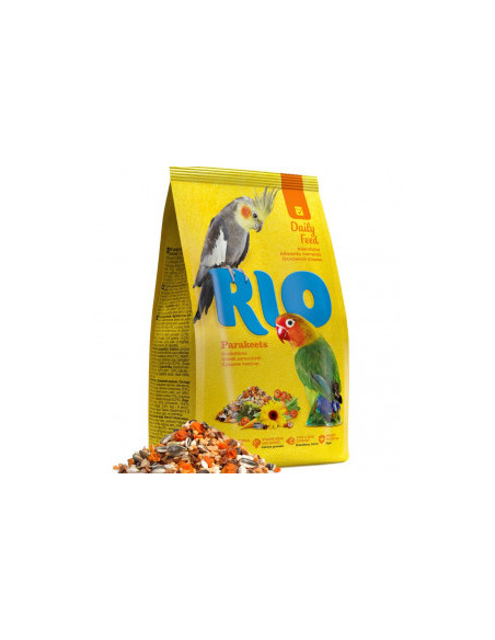 Пълноценна храна за средни папагали RIO Feed for parakeets с плодове от офика, ленено семе и калций