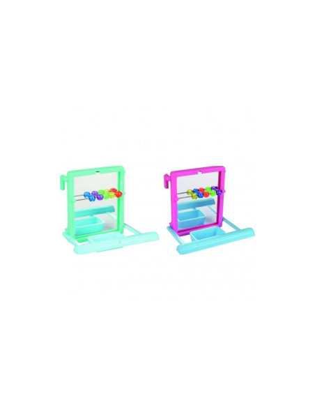 Огледало за малки птици с мъниста и кацалка -Flamingo MIRROR WITH PERCH