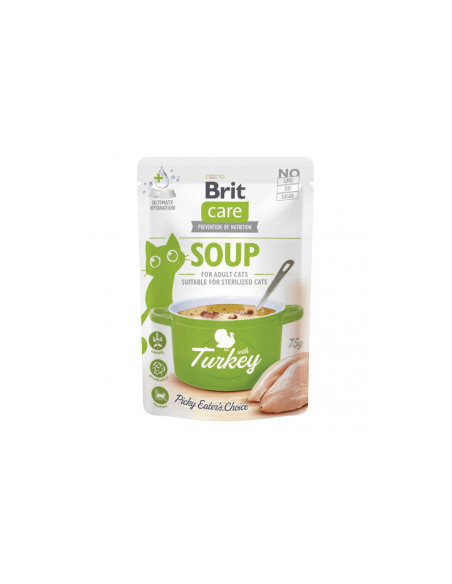 Деликатесен пауч за котки Brit Care Cat Soup with Turkey супа с пуешко месо, БЕЗ зърнени култури