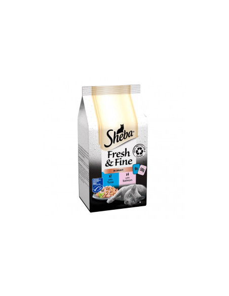 Паучове за котки SHEBA Fresh - Fine с Риба тон и сьомга