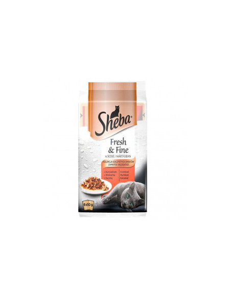 Паучове за котки SHEBA Fresh - Fine с пилешко, говеждо и патешко месо в сос