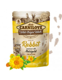 Натурална, мокра храна за подрастващи котки Carnilove Kitten POUCH rich in Rabbit enriched with Maigold със 71- пилешко месо,