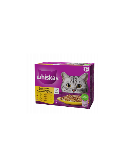 WHISKAS пауч за котка - Птичи Ястия - 12 бр. X 85г