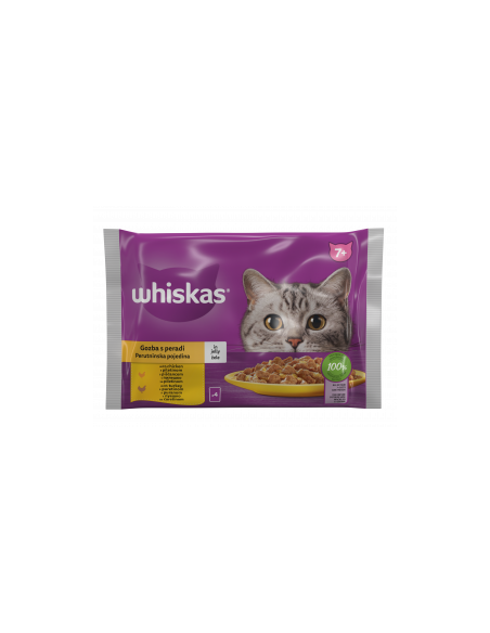 WHISKAS Senior - пауч за котки над 7 години - Птичи Ястия - 4 бр. Х 85г