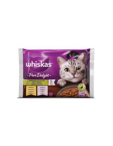 WHISKAS Pure Delight - паучове за котки микс меню 4Х85Г
