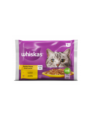 WHISKAS пауч за котка - Птичи Ястия 4 бр. X 85г