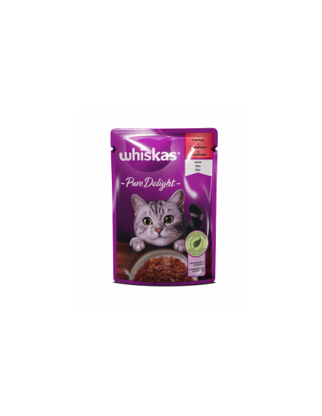WHISKAS Pure Delight - пауч за котка с говеждо - 85гр.