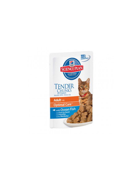 Hills Science Plan Feline Adult Ocean Fish - Паучове с океанска риба, малки късчета в сос Грейви, 12 х 85гр
