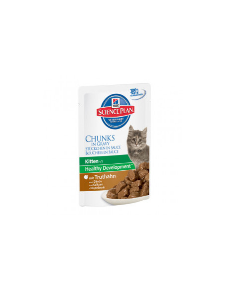 Hills Science Plan Kitten Turkey - Паучове с пуйка, малки късчета в сос Грейви, 12 х 85гр