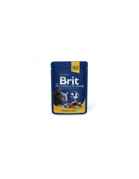 Пауч за котка Brit Premium Chicken - Turkey 100гр.