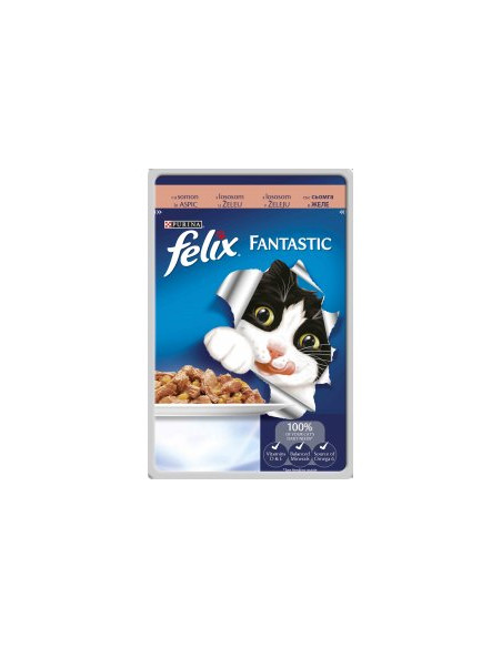 Храна в пауч за коте PURINA FELIX Fantastic Сьомга 85гр.