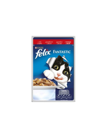 Храна в пауч за коте PURINA FELIX Fantastic Говеждо 85гр.