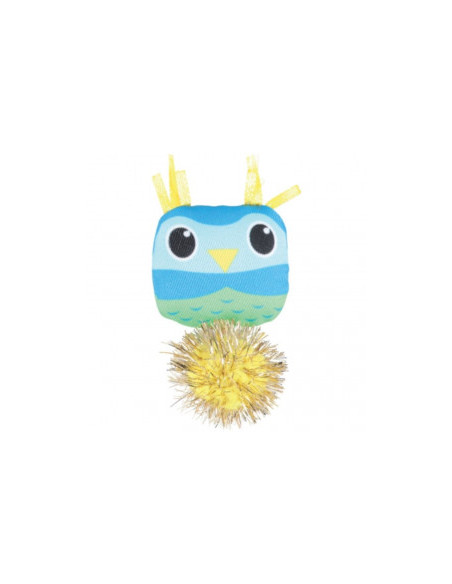 Играчка за котки Zolux LOVELY OWL, сова с шарен помпон