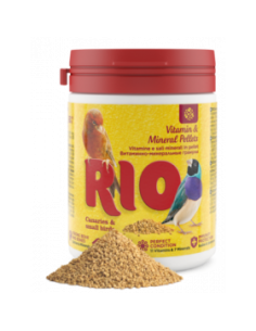 Витамини и минерали за малки птички RIO Vitamin and mineral pellets for canaries, exotic birds and other small birds подходящ
