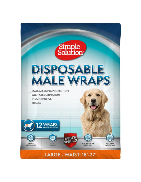Simple Solution памперс за мъжки кучета, L 12бр, 46 - 69 см