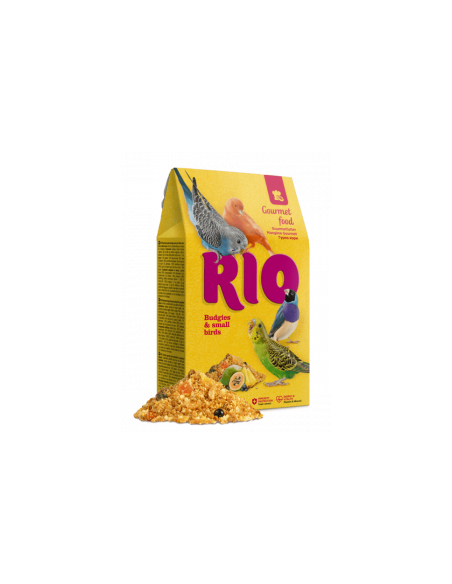 Гурме храна за за вълнисти папагали и малки птички RIO Gourmet food for budgies and other small birds със стафиди, папая, ана