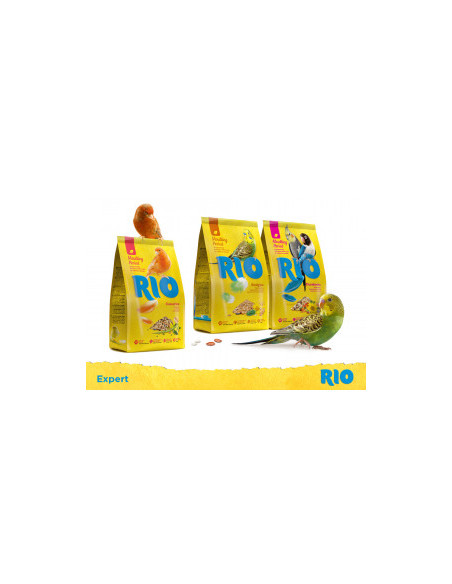 Пълноценна храна за периода на линеене RIO Moulting period feed budgies за вълнисти папагали, със сусам и водорасли + Омега 3