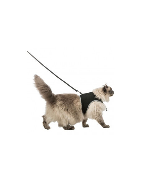 Комплект мек нагръдник и повод Trixie Soft harness cat with leash XXL за котки от големите породи