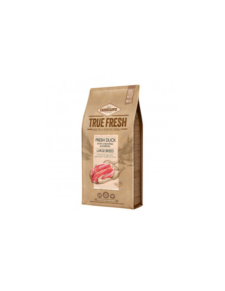 Ултра премиум суха храна Carnilove TRUE FRESH DUCK Large Breed със 60- истинско, прясно патешко месо, черупки от яйца, зелено