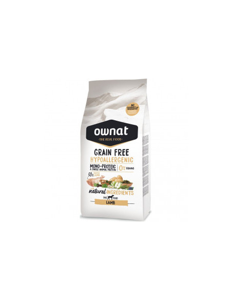 Натурална суха храна OWNAT GRAIN FREE HYPOALLERGENIC LAMB MONOPROTEIN хипоалергенна формула БЕЗ зърнени култури, с 50- агнешк