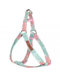 Стилен, текстилен нагръдник за кучета Camon "Twill Dot" светло розов