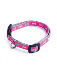 Нашийник за кучета Record OSSICINI с кокалчета, розов