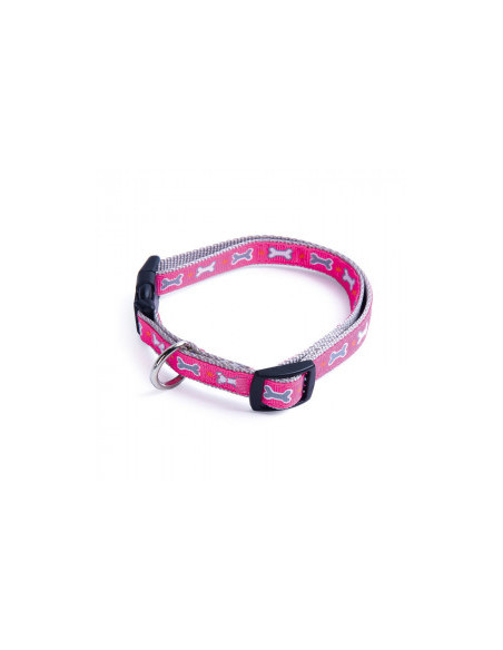 Нашийник за кучета Record OSSICINI с кокалчета, розов