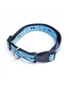 Нашийник за кучета Record OSSICINI с кокалчета, син