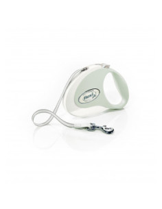 Flexi Style M бял- атоматичен повод, лента 5 метра, за кучета до 25 кг.