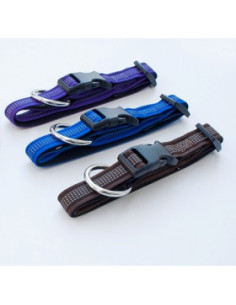 Регулируем нашийник за куче със светолоотразителни нишки и мек пълнеж 10мм/20-35см