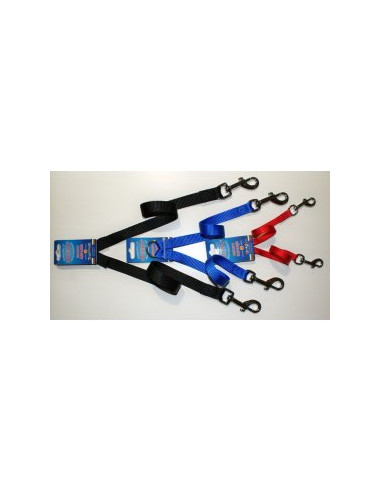 Накрайник за повод за две кучета 15мм, 33см. червен