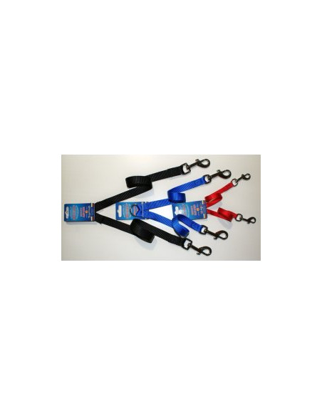 Накрайник за повод за две кучета 15мм, 33см. червен