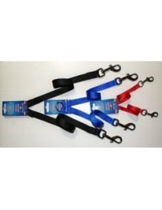 Накрайник за повод за две кучета 10мм, 25см. син