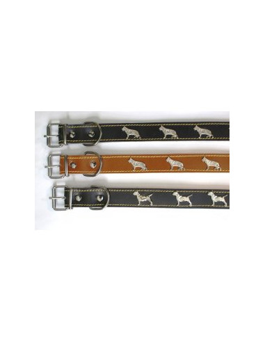 Нашийник за куче с капси немска овчарка 3х70см. натурален