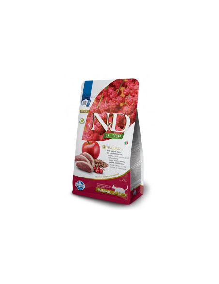 N-D Quinoa Hairball with Duck - Cranberry, Cat Adult – пълноценна храна с киноа за котки над 1г. срещу образуването на космен