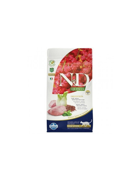 Храна за котки N-D CAT QUINOA DIGEST LAMB - с агнешко , копър и мента, вземи 1,5 кг.