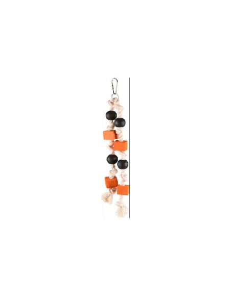 Играчка за папагали Flamingo SINA DOUBLE ROPE 30 см - двойна, цветна и висяща