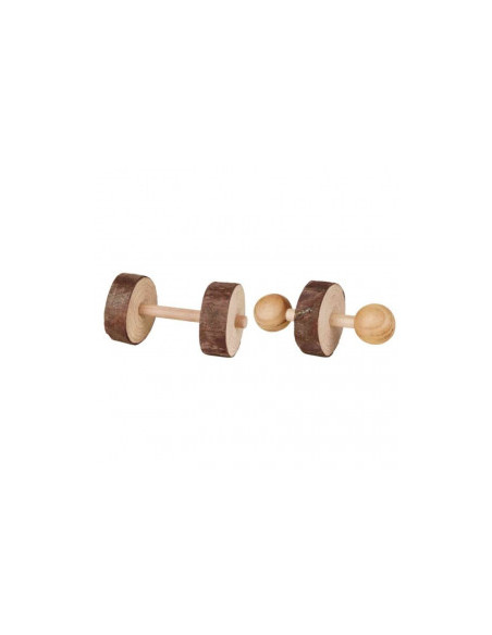 Играчка за гризачи Trixie Set of dumbbells дървени гирички от 100- естествени материали