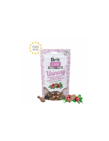 Brit Care Cat Snack Urinary - лакомство за кастрирани котки и за защита на уринарния тракт 50 гр.