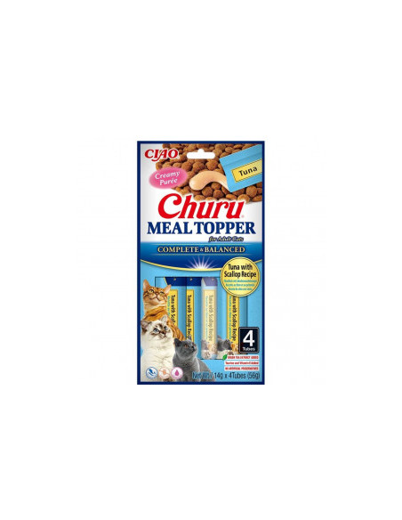 Кремообразен топер за суха храна за котки Inaba Cat Meal Topper Tuna with Scallop Recipe с Риба тон и миди