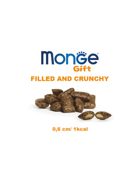Monge Gift Filled And Crunchy Skin Support Cat - лакомство за котки за здрава кожа и козина, без зърнени култури, с риба трес