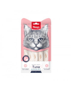 Кремообразно лакомство Wanpy Creamy Tuna - Shrimps за котки с риба тон и скариди 5 бр. по 14 гр.