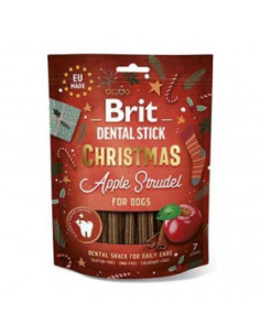 Дентални коледни лакомства за кучета Brit Christmas Dog Dental Snack с вкус на ябълков штрудел